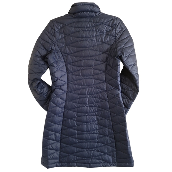 Patagonia Fiona Down Parka Coat Navy Blue XS Zip Front Interior Pockets Puffer - Picture 7 of 11
